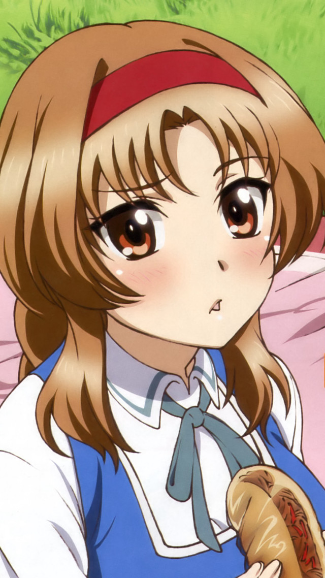 Girl hot dog green background free wallpaper for mobile - medium preview image