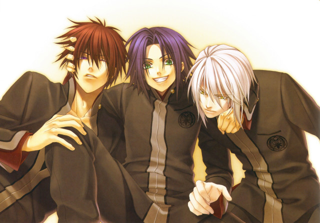 Anime guys posing for picture free wallpaper for desktop - medium preview image