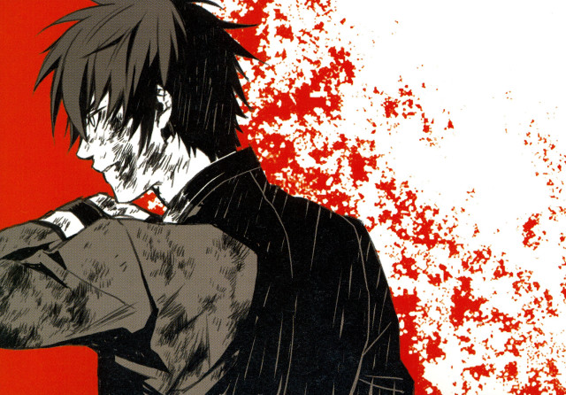 Black suit blood splatter autumn free wallpaper for desktop - medium preview image