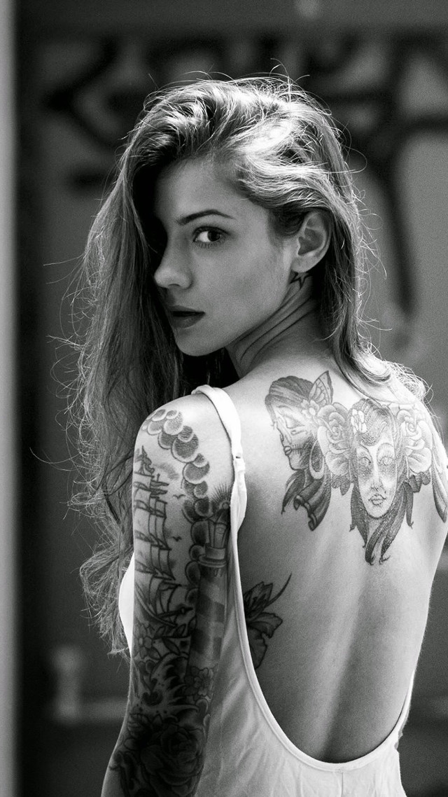 Woman tattoo back arm shoulder free wallpaper for mobile - medium preview image