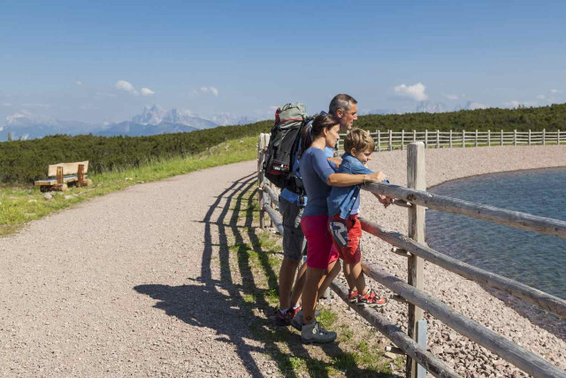 Man child lake fence wooden free wallpaper for desktop - medium preview image