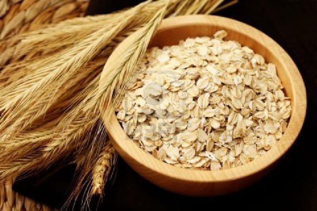 Wooden bowl filled oats wheat free wallpaper for desktop - medium preview image