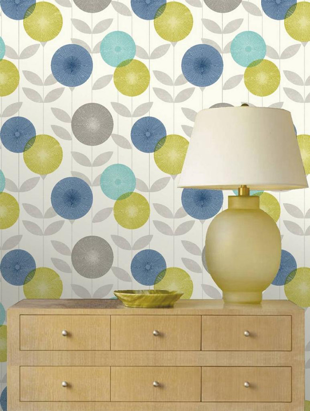 Lamp dresser wallpaper flower pattern free wallpaper for mobile - medium preview image
