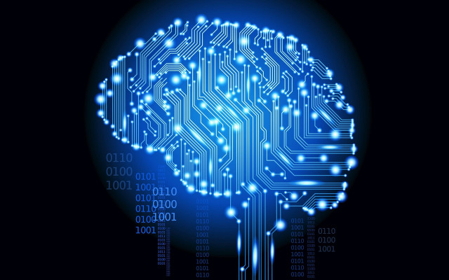 Circuit board brain blue background free wallpaper for desktop - medium preview image