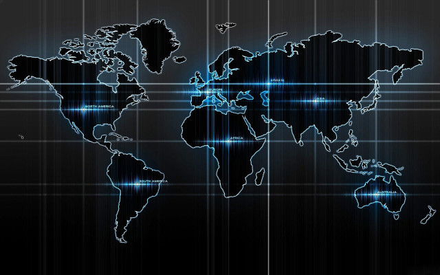 Blue black world map lines free wallpaper for desktop - medium preview image