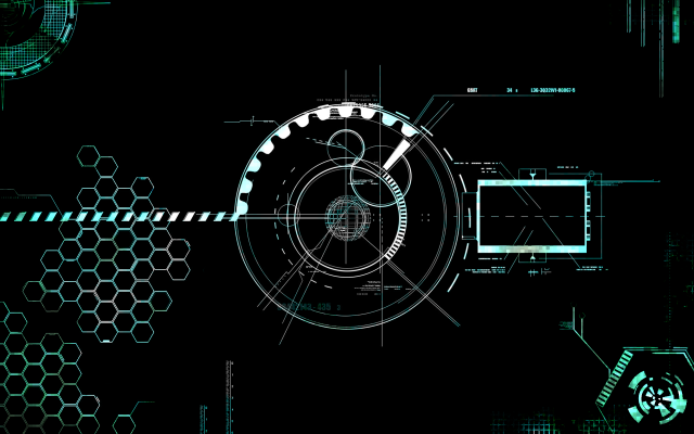 Futuristic background circular object hexagonal #2 free wallpaper for desktop - medium preview image