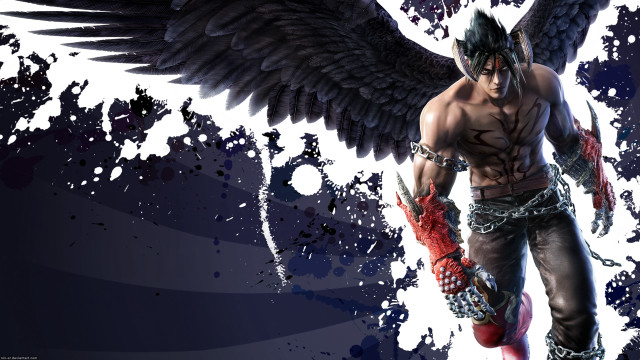 Winged male chains blood feathers free wallpaper for desktop - medium preview image
