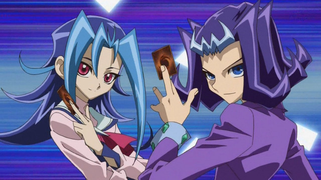 Anime characters blue background heart free wallpaper for desktop - medium preview image