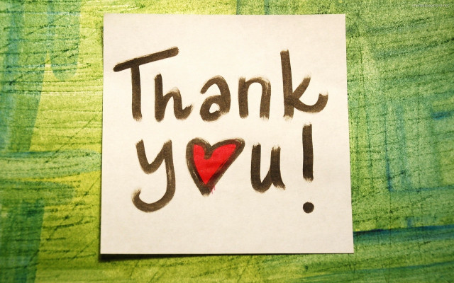 Thank you note heart green free wallpaper for desktop - medium preview image