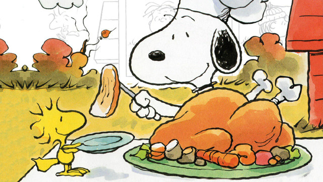 Cartoon dog turkey plate food free wallpaper for desktop - medium preview image