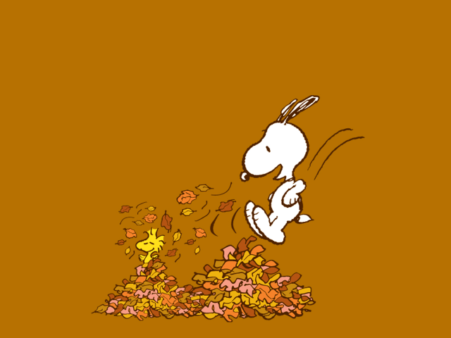 Cartoon character throwing leaves dog free wallpaper for desktop - medium preview image