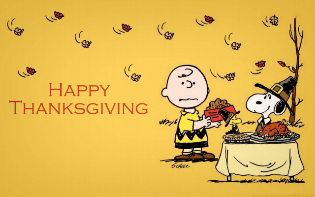 Charlie brown thanksgiving card turkey free wallpaper for desktop - medium preview image