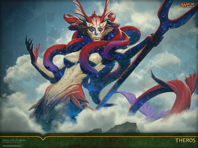 Demon holding scissors clouds sky free wallpaper for desktop - medium preview image