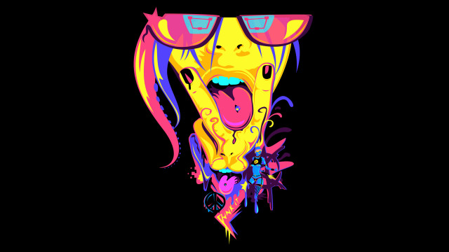 Dog sunglasses tongue out fun free wallpaper for desktop - medium preview image