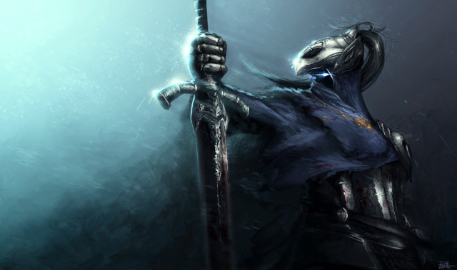 Man holding sword dark room #7 free wallpaper for desktop - medium preview image