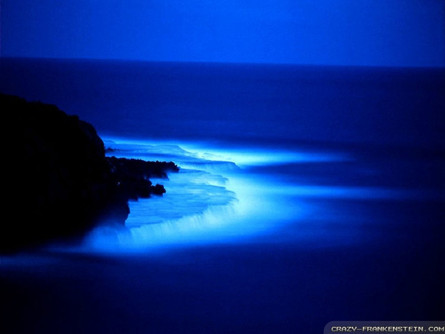 Blue ocean cliff sky clouds free wallpaper for desktop - medium preview image