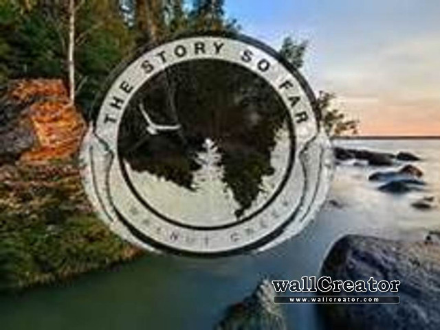 Rocky shore sign forest lake free wallpaper for desktop - medium preview image