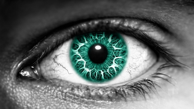 Close up eye green iris free wallpaper for desktop - medium preview image