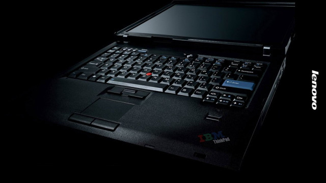 Laptop black keyboard red button free wallpaper for desktop - medium preview image