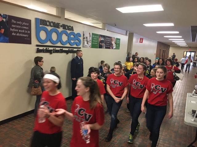 Group walking hallway wall sign free wallpaper for desktop - medium preview image