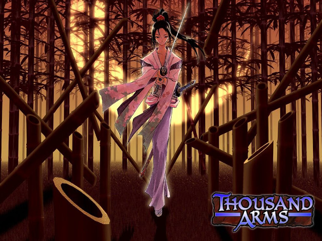 Woman pink dress sword forest free wallpaper for desktop - medium preview image