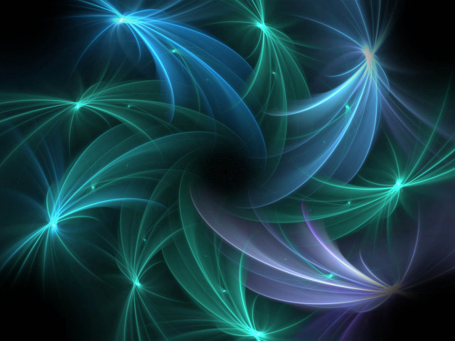 Blue green flower design black #2 free wallpaper for desktop - medium preview image