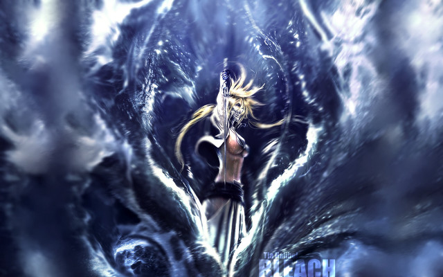 Woman sword blue black wave free wallpaper for desktop - medium preview image