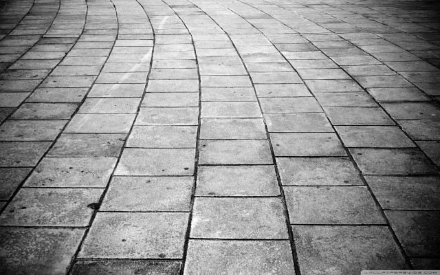Black white brick walkway bench free wallpaper for desktop - medium preview image