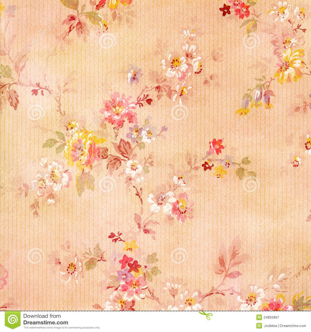 Floral wallpaper beige background pink free wallpaper for tablet - medium preview image