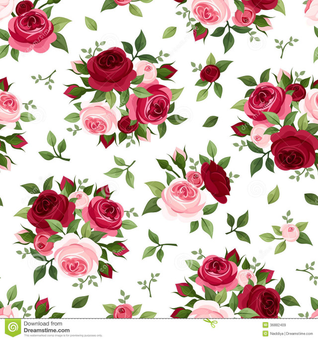 Floral roses pink red white free wallpaper for tablet - medium preview image