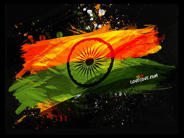 Indian flag black background love free wallpaper for desktop - medium preview image