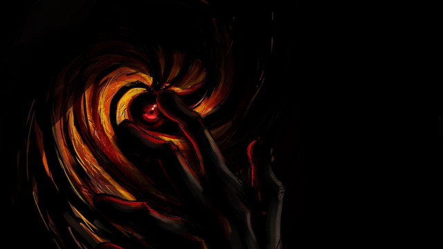 Hand red eye black background free wallpaper for desktop - medium preview image