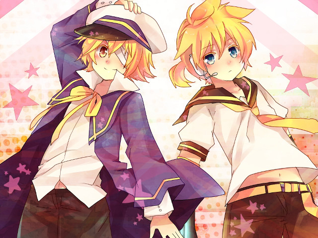 Anime characters stars hat standing free wallpaper for desktop - medium preview image