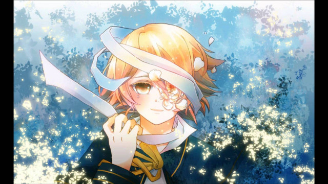 Anime character sword blue background #5 free wallpaper for desktop - medium preview image