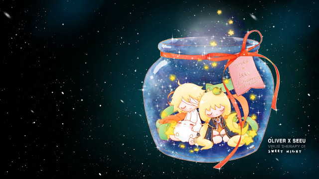 Glass jar cartoon character red free wallpaper for desktop - medium preview image