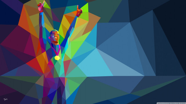 Colorful man tennis racket ball free wallpaper for desktop - medium preview image