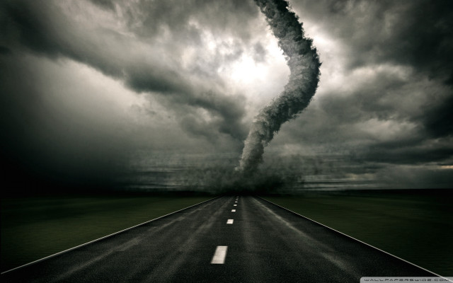 Tornado cloud night road storm free wallpaper for desktop - medium preview image