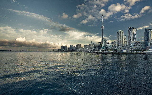 City skyline water cloudy sky #7 free wallpaper for desktop - medium preview image