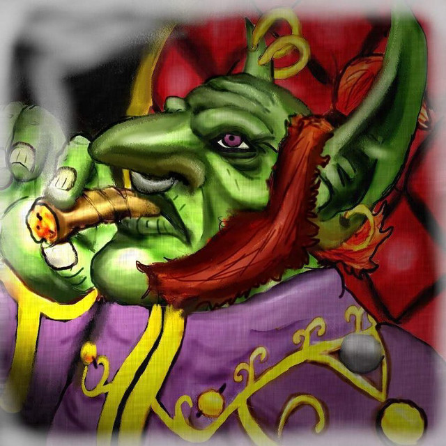 Green creature red beard purple free wallpaper for tablet - medium preview image