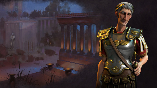 Roman costume man building columns free wallpaper for desktop - medium preview image