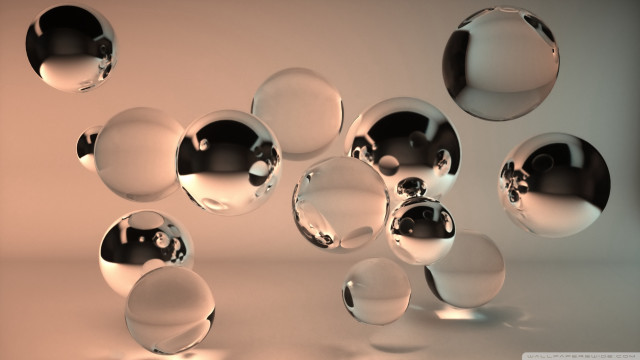 Shiny balls floating light background free wallpaper for desktop - medium preview image