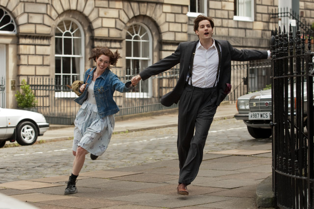 Man woman running hand in free wallpaper for desktop - medium preview image