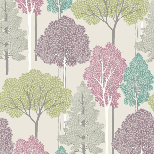 Pastel trees leaves pattern wallpaper free wallpaper for tablet - medium preview image