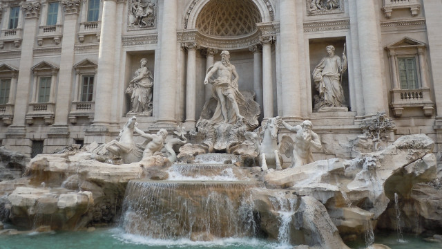 Fountain statues building clock side free wallpaper for desktop - medium preview image