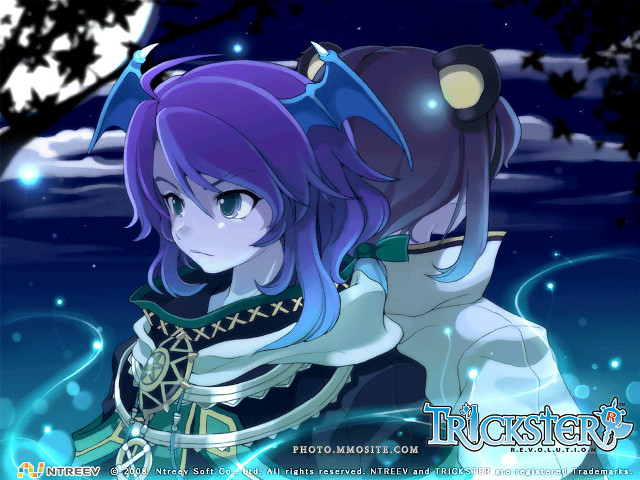 Purple hair girl sword fullmoon free wallpaper for desktop - medium preview image