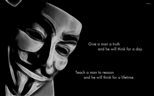 Masked guy quote truth think free wallpaper for desktop - medium preview image