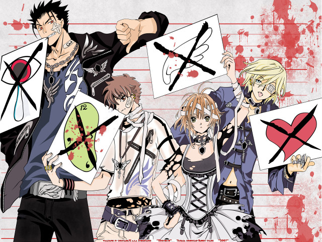 Anime characters blood signs cross free wallpaper for desktop - medium preview image