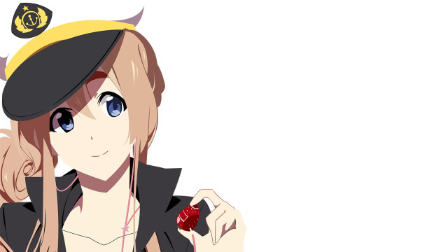 Woman hat red apple white free wallpaper for desktop - medium preview image