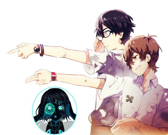 Two people pointing green light free wallpaper for desktop - medium preview image