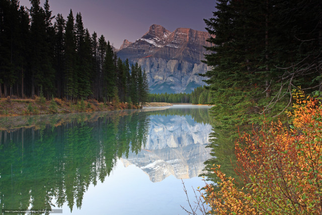 Mountain range reflection lake trees #8 free wallpaper for desktop - medium preview image